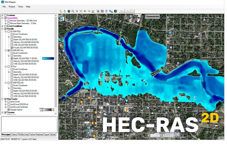 HEC-RAS 2D: simulazione di correnti bidimensionali a superficie libera