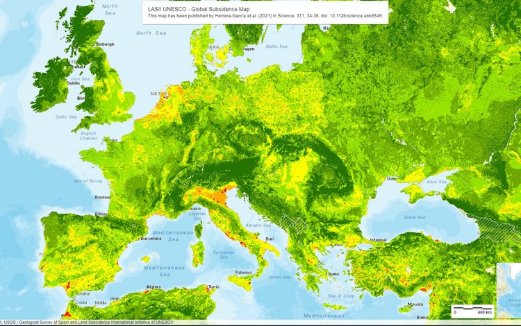 Mappatura del pericolo globale di subsidenza