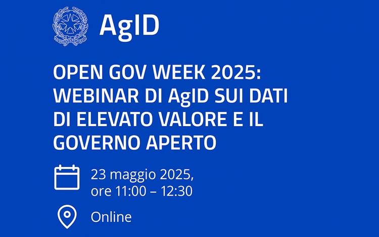 Webinar AgID: dati di elevato valore e governo aperto