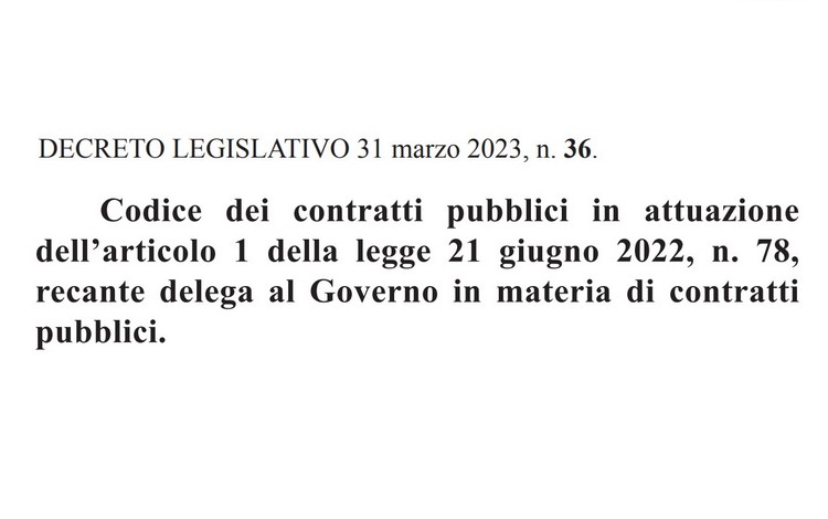 Codice dei contratti pubblici in Gazzetta Ufficiale