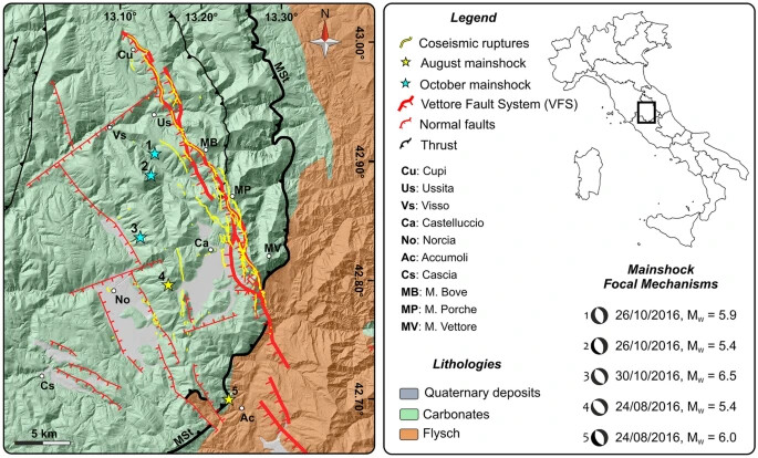 Surface ruptures and off-fault deformation of the October 2016 central Italy earthquakes from DInSAR data