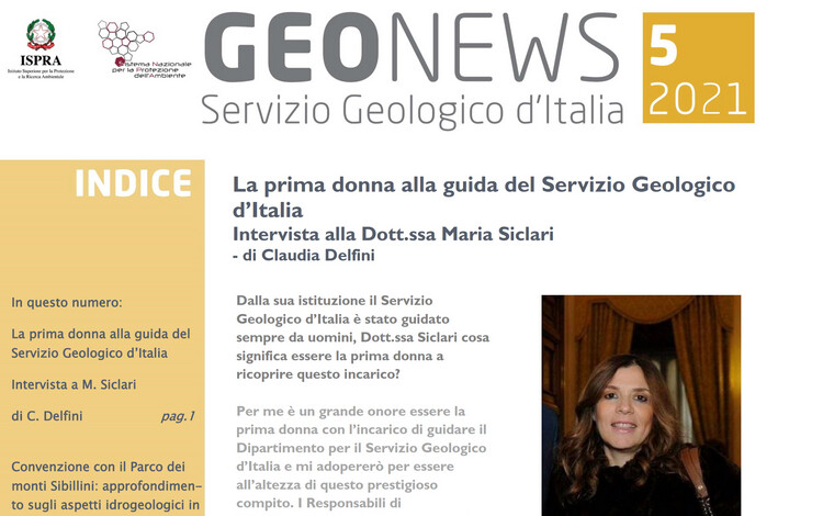 Online il numero 5/2021 di Geonews, la newsletter del Portale del Servizio Geologico