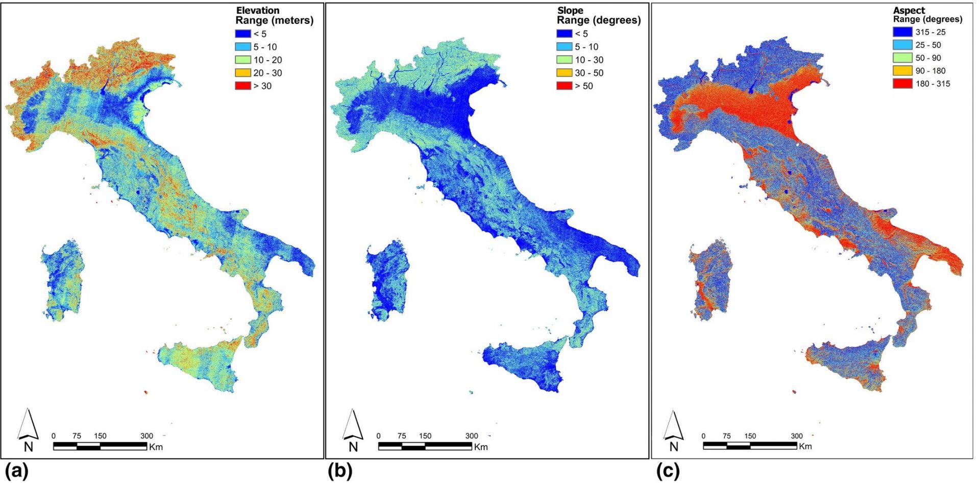Suitability assessment of global, continental and national digital elevation models for geomorphological analyses in Italy