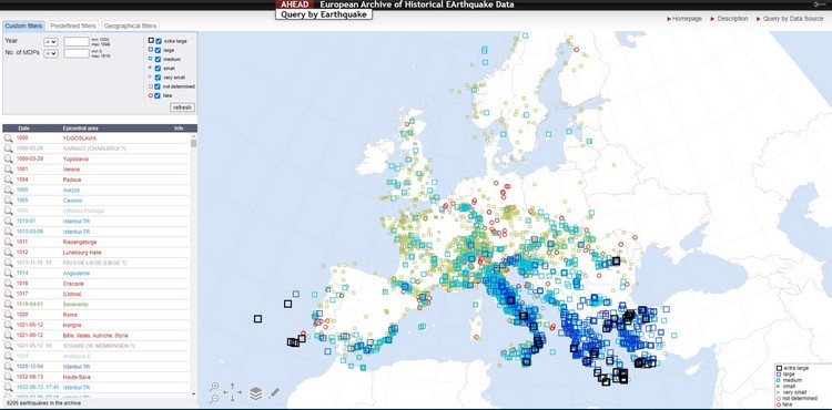 AHEAD - European Archive of Historical EArthquake Data