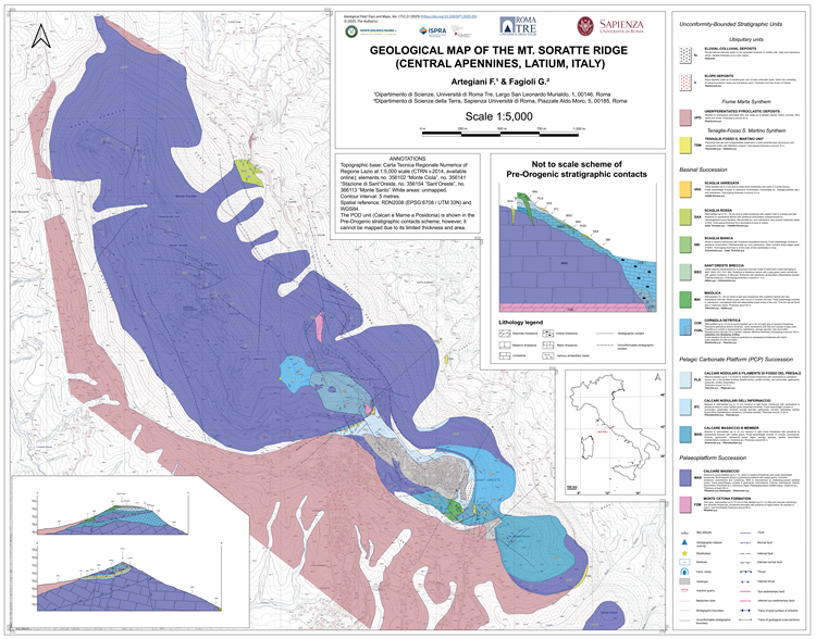 Nuova carta geologica del Monte Soratte su GFTM