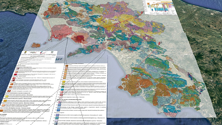 Carta geologica della Campania per Google Earth