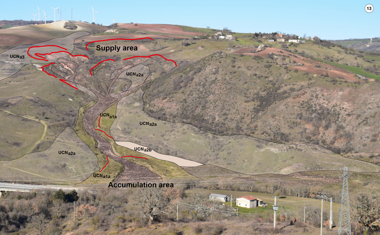 Carta geologica-geomorfologica basata su UAV di una frana complessa, Potenza, Basilicata