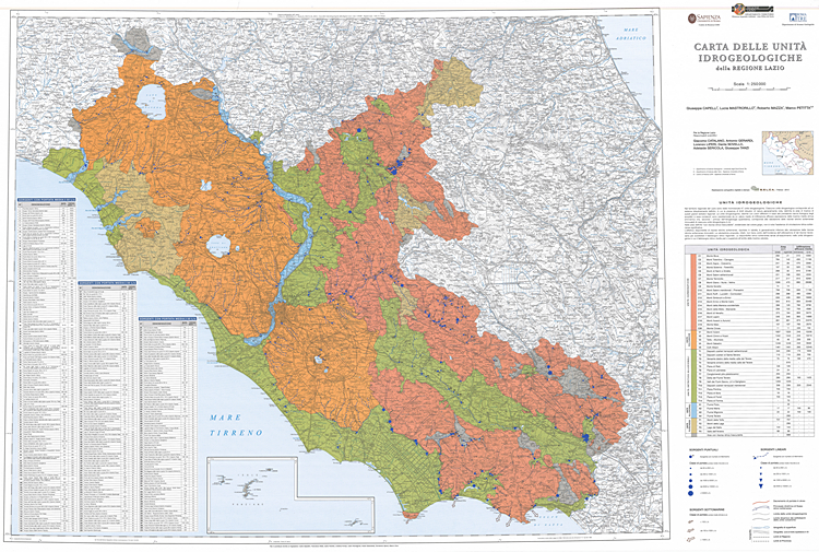 Carta idrogeologica della Regione Lazio