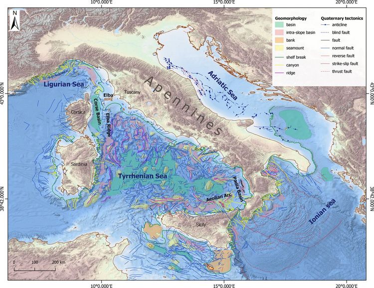 Technical note | EMODnet collation of geological events, a few examples from Italian seas