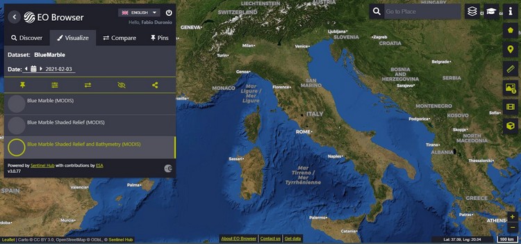 EO Browser, a powerful tool for viewing satellite imagery