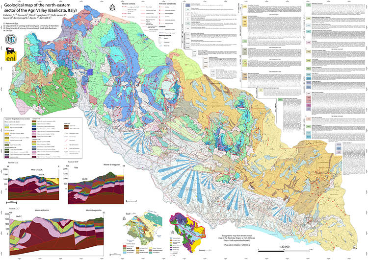 Carta geologica del settore nord-orinetale della Val D'Agri (Basilicata, Italia)