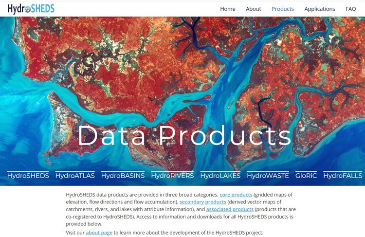 HydroSHEDS, dataset idrografici e idro-ambientali globali gratuiti