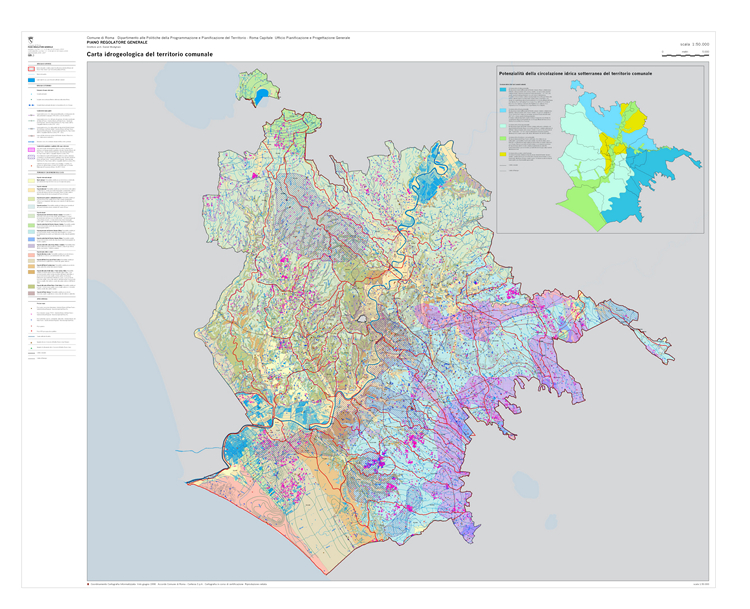 Roma, carta geolitologica, geomorfologica e idrogeologica