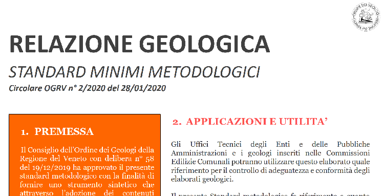 Standard Relazione Geologica  - Geologi del Veneto