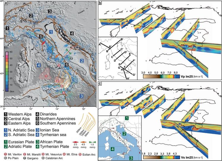 Tomografia sismica del territorio italiano