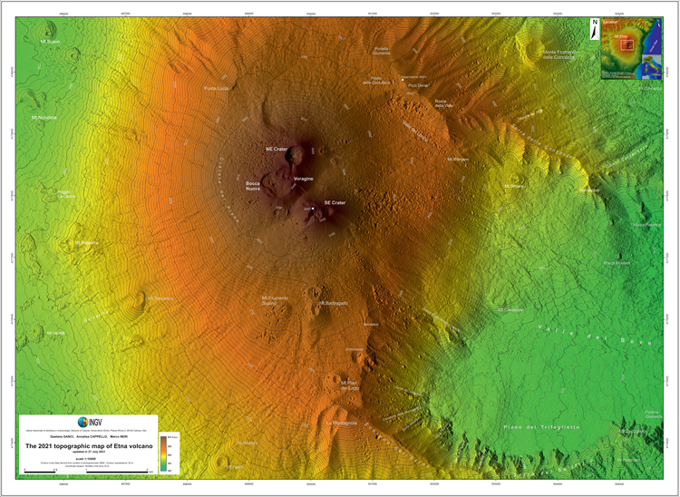 Pubblicata la nuova carta topografica dell'Etna