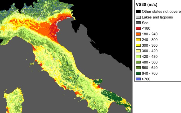 Nuova mappa nazionale della distribuzione di Vs30: aggiornato il modello italiano