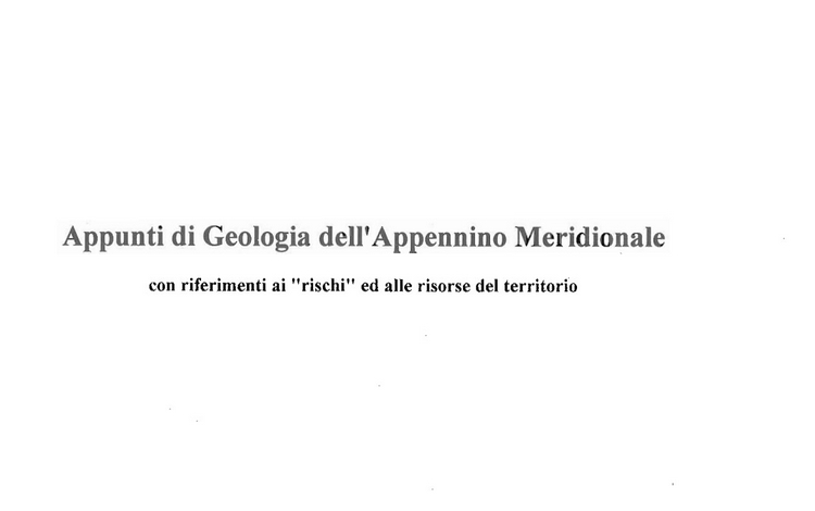 Appunti di Geologia dell'Appennino Meridionale