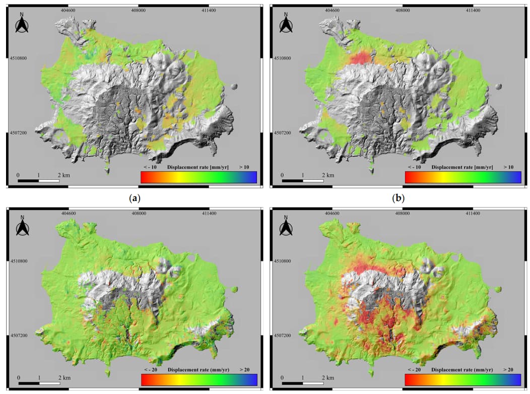 Multitemporal and Multisensor InSAR Analysis for Ground Displacement Field Assessment at Ischia Volcanic Island (Italy)