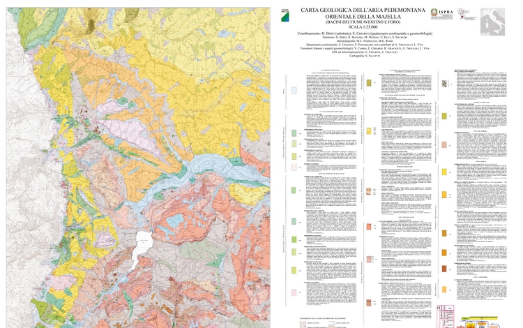 Carta geologica dell’area pedemontana orientale della Majella in scala 1:25.000