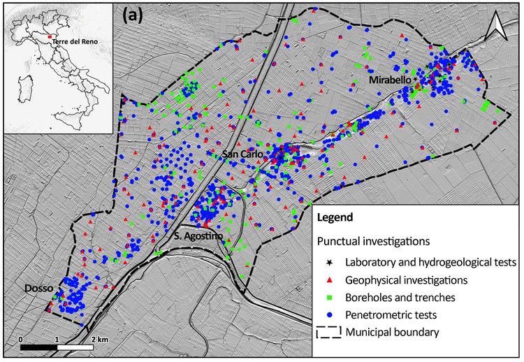 Dataset PERL: indagini in situ per la liquefazione a Terre del Reno