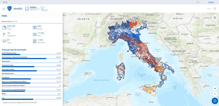 IdroGEO: A Collaborative Web Mapping Application Based on REST API Services and Open Data on Landslides and Floods in Italy