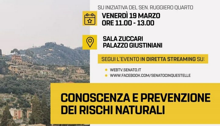 Diretta streaming - Conoscenza e prevenzione dei rischi naturali - venerdì 19 marzo 2021