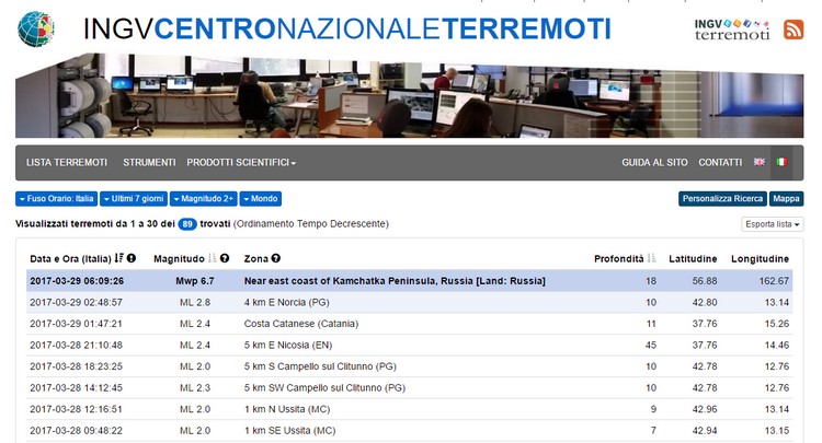 INGV, migliorata lâ€™informazione sulla localizzazione dei terremoti