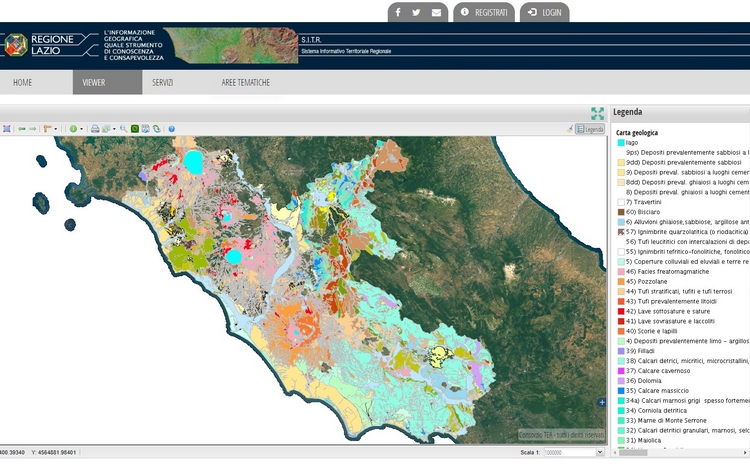 Geoportale Regione Lazio: la Carta Geologica regionale informatizzata (scala 1:25.000)