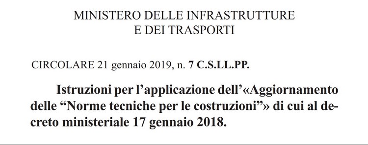 Circolare applicativa NTC in Gazzetta ufficiale - NTC2018 Norme tecniche per le costruzioni