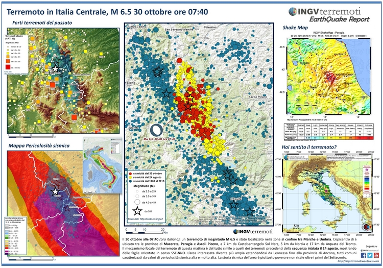 Terremoto  in Italia centrale, INGV pubblica l'Earthquake Report