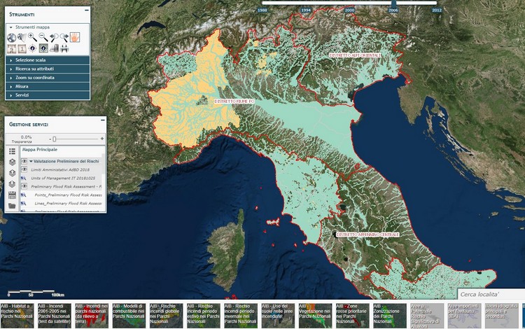 Geoportale Nazionale: banche dati geografiche per la Valutazione Preliminare del Rischio di Alluvioni