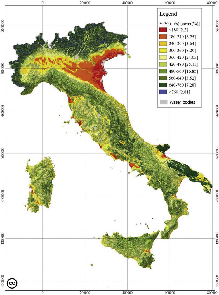 Nuova mappa della Vs30 per l'Italia basata sui dati della  microzonazione sismica