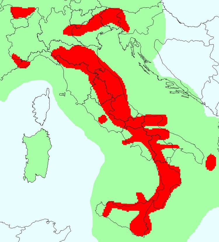 Deposito Nazionale; escluse aree contrassegnate da sismicità elevata