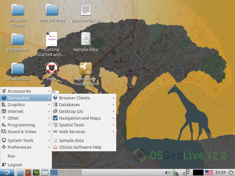 OSGeoLive Version 12.0; software geospaziali open source