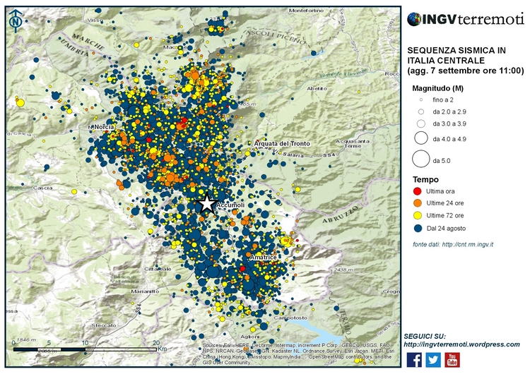 INGV: video, la prima settimana della sequenza sismica in Italia centrale in un minuto