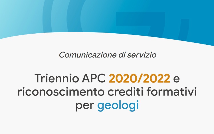 Geologi: scadenza triennio APC e riconoscimento crediti formativi