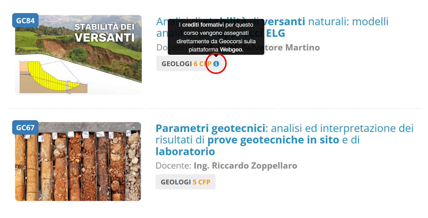 Geocorsi catalogo corsi - Webgeo 