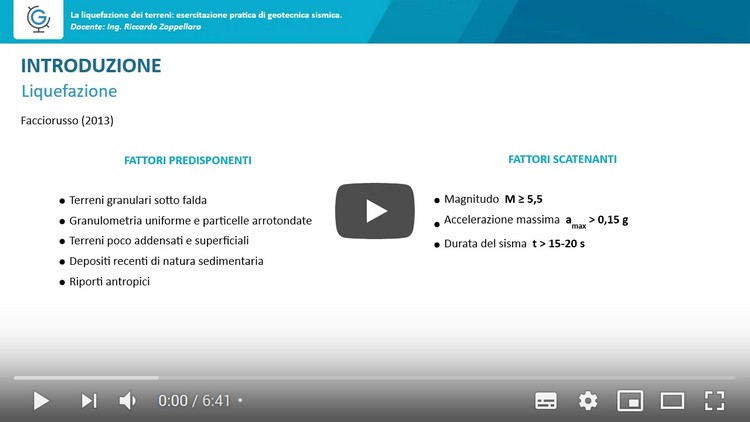 La liquefazione dei terreni: esercitazione pratica di geotecnica sismica (Lezione 1)