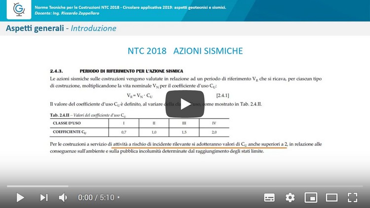 Norme Tecniche per le Costruzioni NTC 2018 - Circolare applicativa 2019: aspetti geotecnici e sismici (Lezione 2)