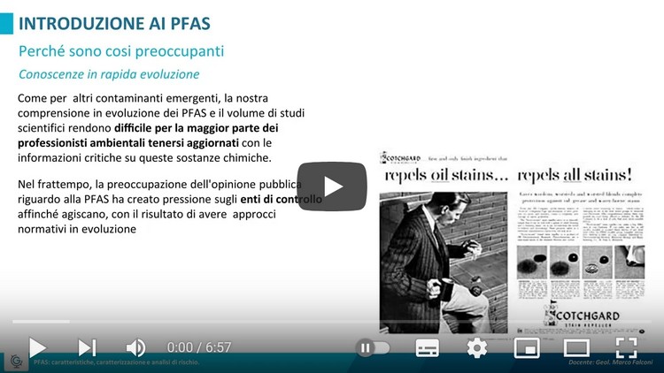 PFAS: caratteristiche, caratterizzazione e analisi di rischio (Lez.2)