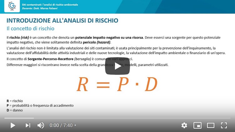 Siti contaminati: analisi di rischio ambientale (Lezione 1)