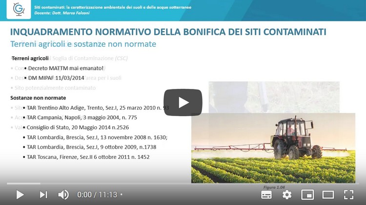 Siti contaminati: la caratterizzazione ambientale dei suoli e delle acque sotterranee (Lezione 2)